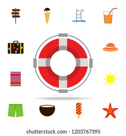 Lifebuoy flat icon. Summer icons universal set for web and mobile