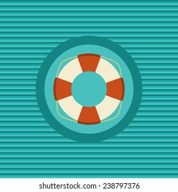 Lifebuoy flat icon vector graphic illustration design
