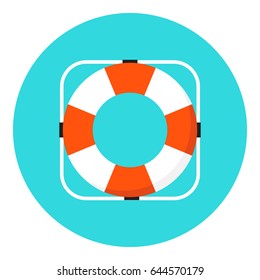 Lifebuoy Flat Icon vector illustration