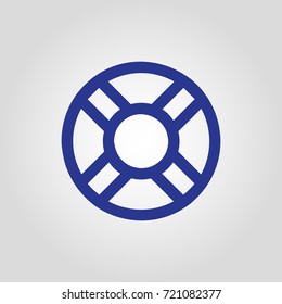 Lifebuoy flat isolated vector icon