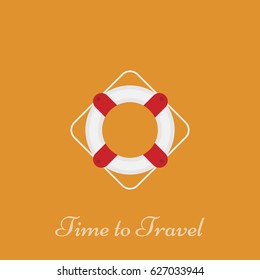 Lifebuoy flat vector illustration EPS 10