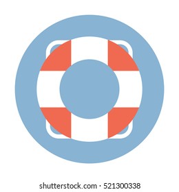 Lifebuoy flat web icon.