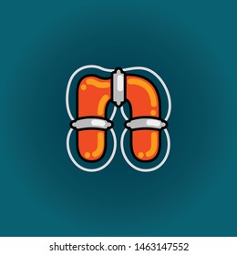 Lifebuoy font vector n alphabet in cartoon style