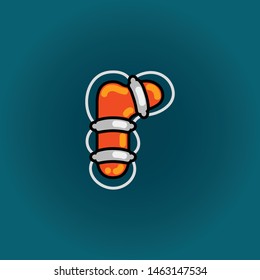 Lifebuoy font vector r alphabet in cartoon style