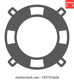 Lifebuoy glyph icon, lifeguard and help, lifesaver vector icon, vector graphics, editable stroke solid sign, eps 10