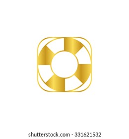 lifebuoy -  gold vector icon