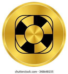 lifebuoy - gold vector icon