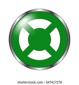 lifebuoy - green vector icon