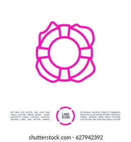 Lifebuoy Help line vector icon