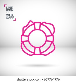Lifebuoy Help line vector icon