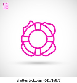 Lifebuoy Help line vector icon
