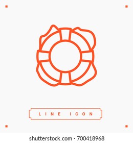Lifebuoy Help line vector icon