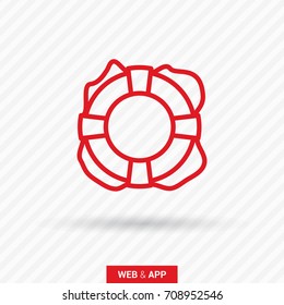 Lifebuoy Help line vector icon