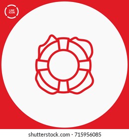 Lifebuoy Help line vector icon