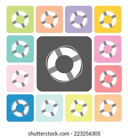 Lifebuoy Icon color set vector illustration.