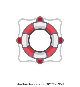 lifebuoy icon of color style vector illustration design