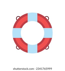 Lifebuoy icon. Cute flat illustration isolated on a white background. Adventure concept. Vector 10 EPS.