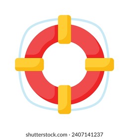 Icono de animación en un estilo lindo aislado en fondo blanco, hermoso vector de salvavidas