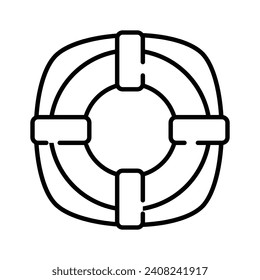 Lifebuoy icon in cute style isolated on white background, beautiful vector of lifeguard