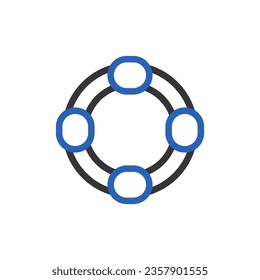 Lifebuoy icon duocolor blue grey summer beach illustration vector element and symbol perfect.