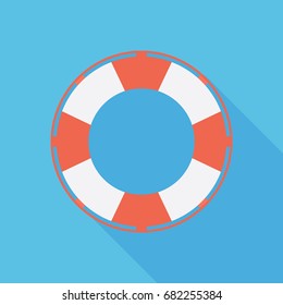 Lifebuoy icon in flat design