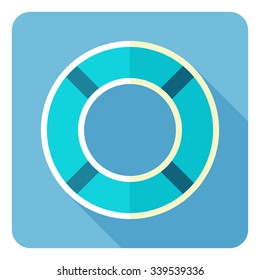 Lifebuoy icon. Flat design style. Vector illustration.
