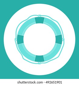 Lifebuoy icon. Flat design style. Modern flat icon in bright colors.