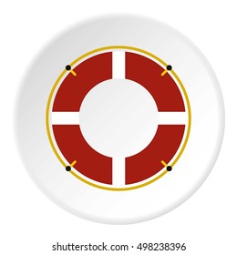 Lifebuoy icon. Flat illustration of lifebuoy vector icon for web design