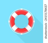 Lifebuoy icon in flat style