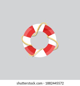 Lifebuoy icon in flat style. Protective gear for swimming. Summer sea vacation. Vector illustration