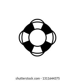 Lifebuoy Icon In Flat Style Vector For App, UI, Websites. Black Icon Vector Illustration.

