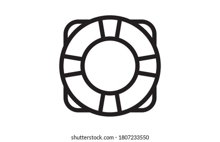 Lifebuoy Icon In Flat Style Vector For App, UI, Websites. Black Icon Vector Illustration