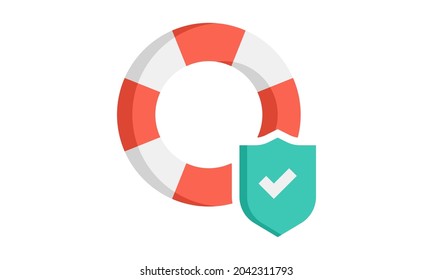 Lifebuoy Icon Flat Style Vector Image