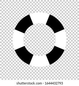 lifebuoy icon flat vector on transparent background