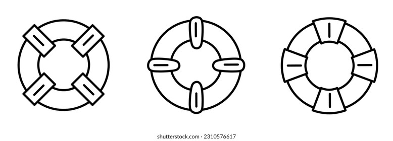 Lifebuoy. Lifebuoy icon illustration set. Stock vector.