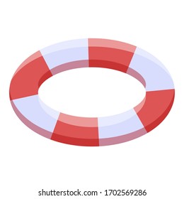 Lifebuoy icon. Isometric of lifebuoy vector icon for web design isolated on white background