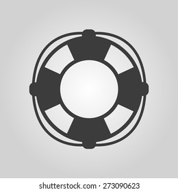 The lifebuoy icon. Lifebelt symbol. Flat Vector illustration