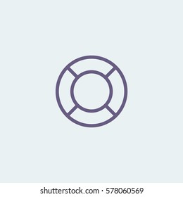 Lifebuoy icon. Line vector