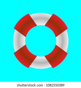 Lifebuoy icon with long shadow. Flat design style. Lifebuoy silhouette. Simple icon. Modern flat icon in stylish colors. Web site page and mobile app design element.