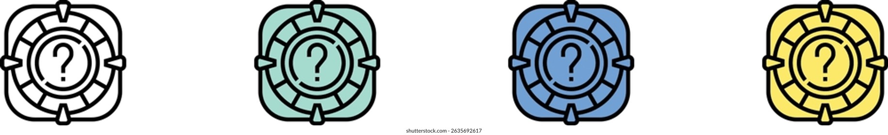 lifebuoy icon. Outline, Green, Blue and Yellow Style Design Isolated On White Background