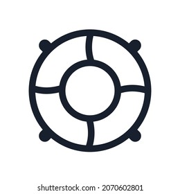 Lifebuoy icon outline style UI UX design element, web pictogram, mobile app, promo tag, videocall interface. Vector 10 eps