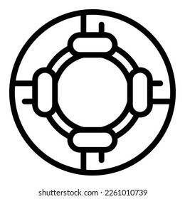 Lifebuoy icon outline vector. Coast guard. Sea rescue