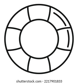 Vector de contorno de icono de animación. Boya del anillo. Flota de seguridad