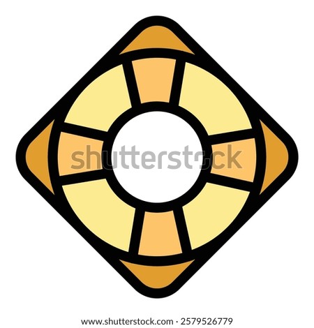 Lifebuoy icon outline vector. Safety buoy ring. Rescue lifebuoy color flat