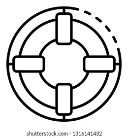 Lifebuoy icon. Outline lifebuoy vector icon for web design isolated on white background