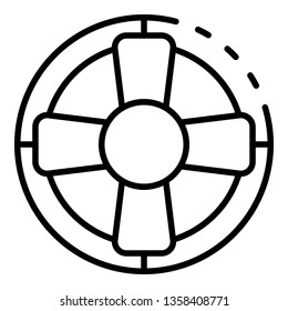 Lifebuoy icon. Outline lifebuoy vector icon for web design isolated on white background