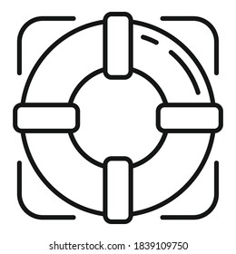 Lifebuoy icon. Outline lifebuoy vector icon for web design isolated on white background