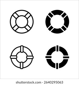 Lifebuoy icon set. for mobile concept color editable