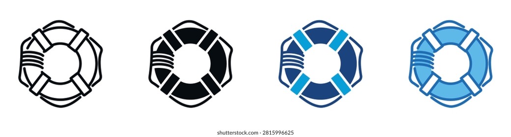 Lifebuoy Icon Set Multiple Style Of
