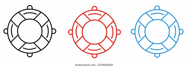 Lifebuoy icon set. Stock vector illustration.